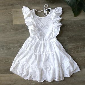 White prairie dress swim cover up